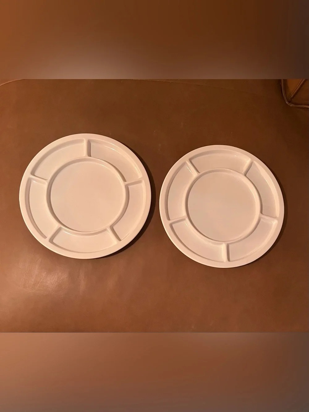 Vtg Crate & Barrel 10 3/4” Fondue Plates - Set of 2
